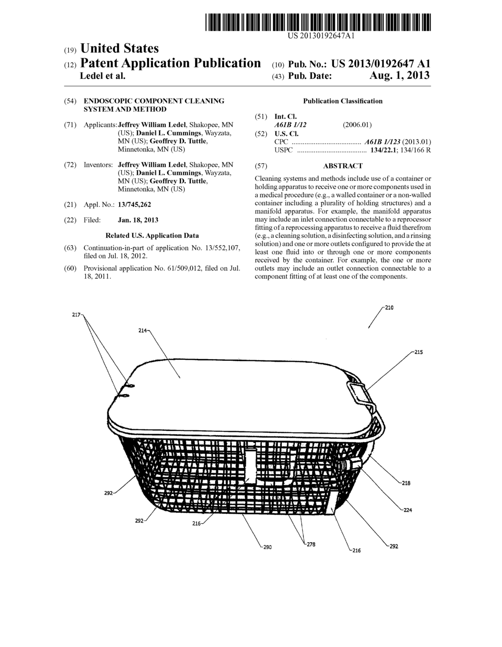 ENDOSCOPIC COMPONENT CLEANING SYSTEM AND METHOD - diagram, schematic, and image 01