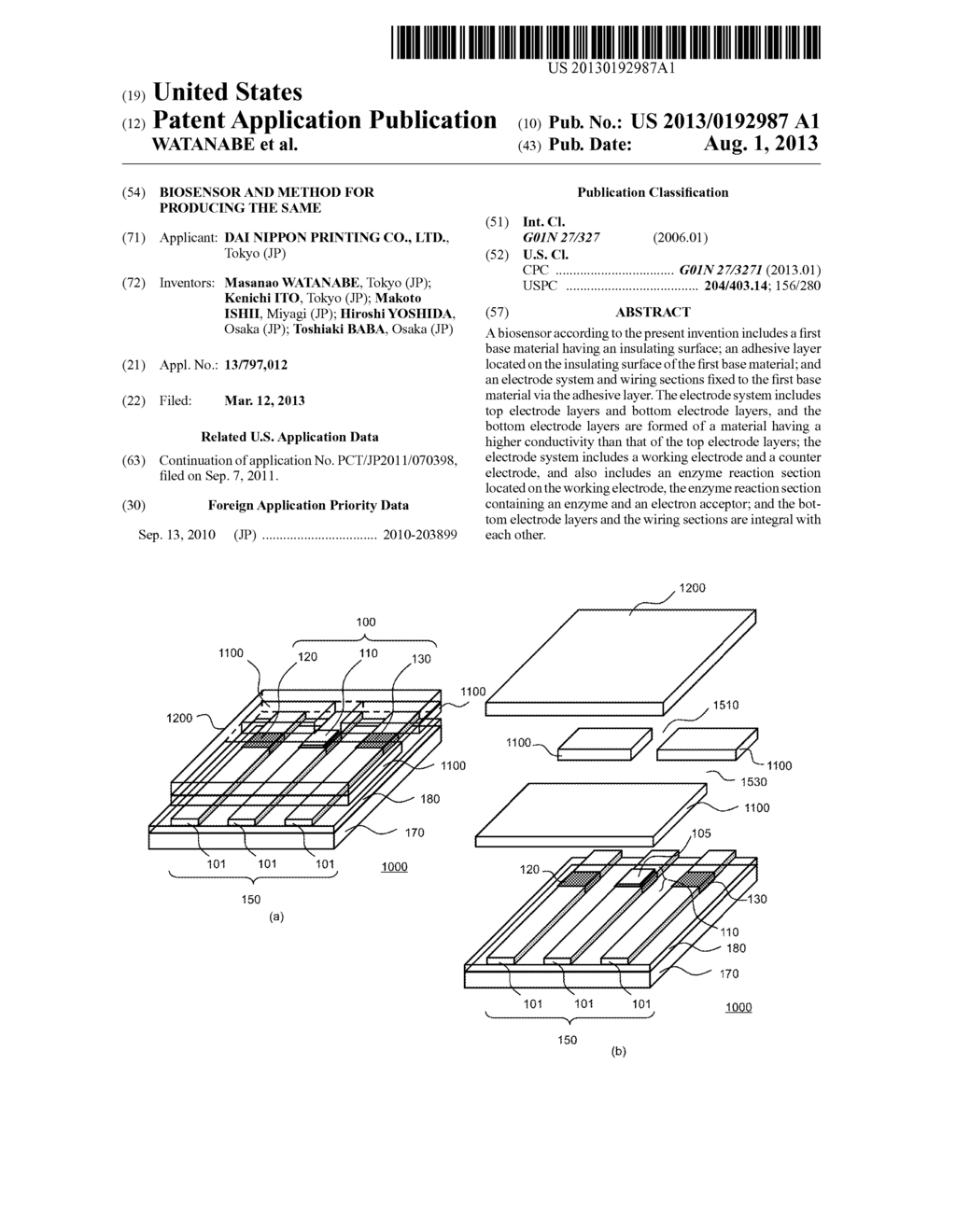 BIOSENSOR AND METHOD FOR PRODUCING THE SAME - diagram, schematic, and image 01