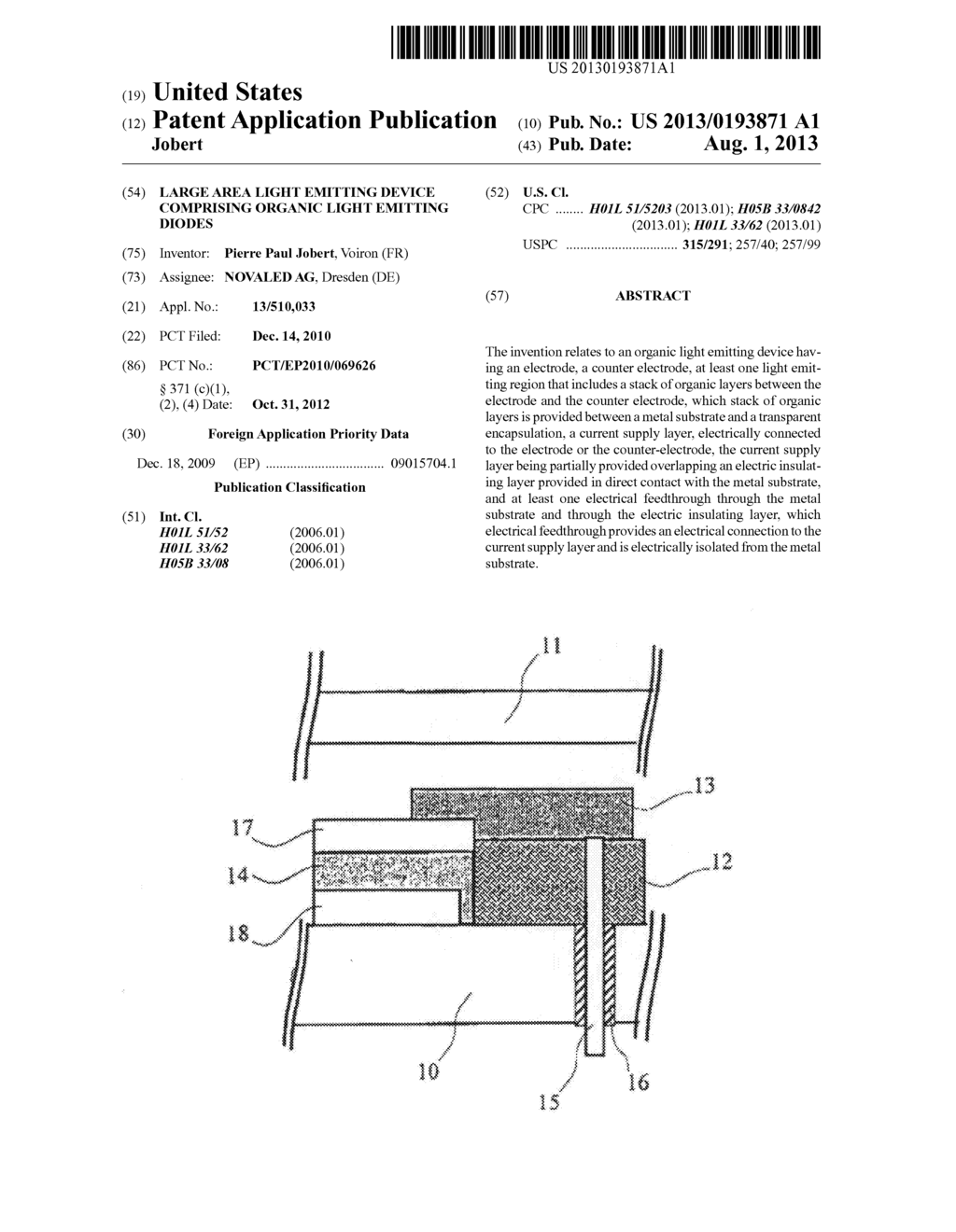 Large Area Light Emitting Device Comprising Organic Light Emitting Diodes - diagram, schematic, and image 01