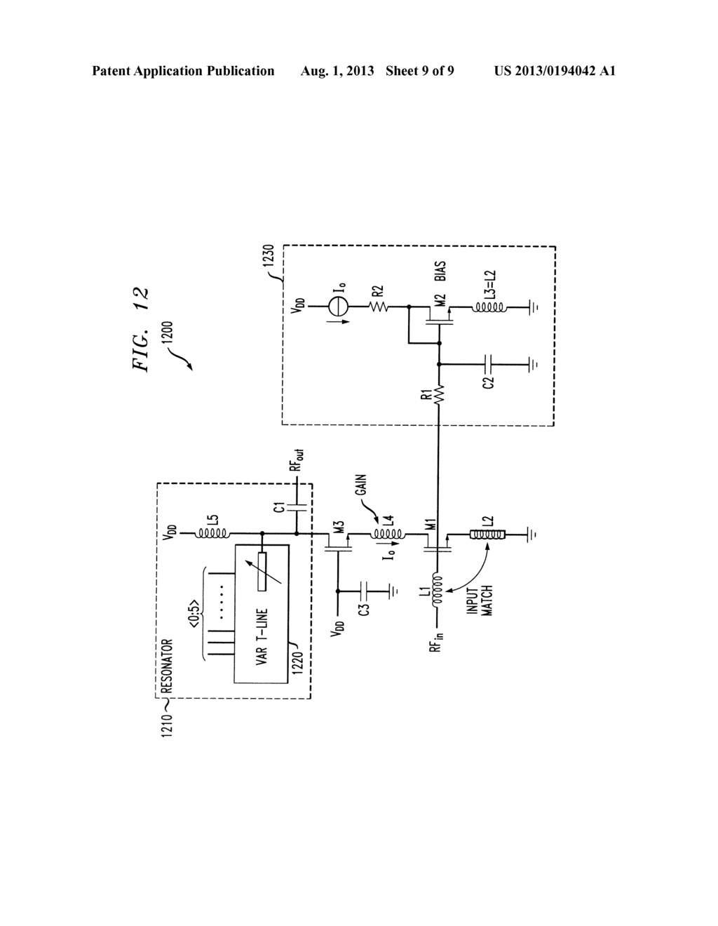 Multi-Stage Amplifier Using Tunable Transmission Lines and Frequency     Response Calibration of Same - diagram, schematic, and image 10