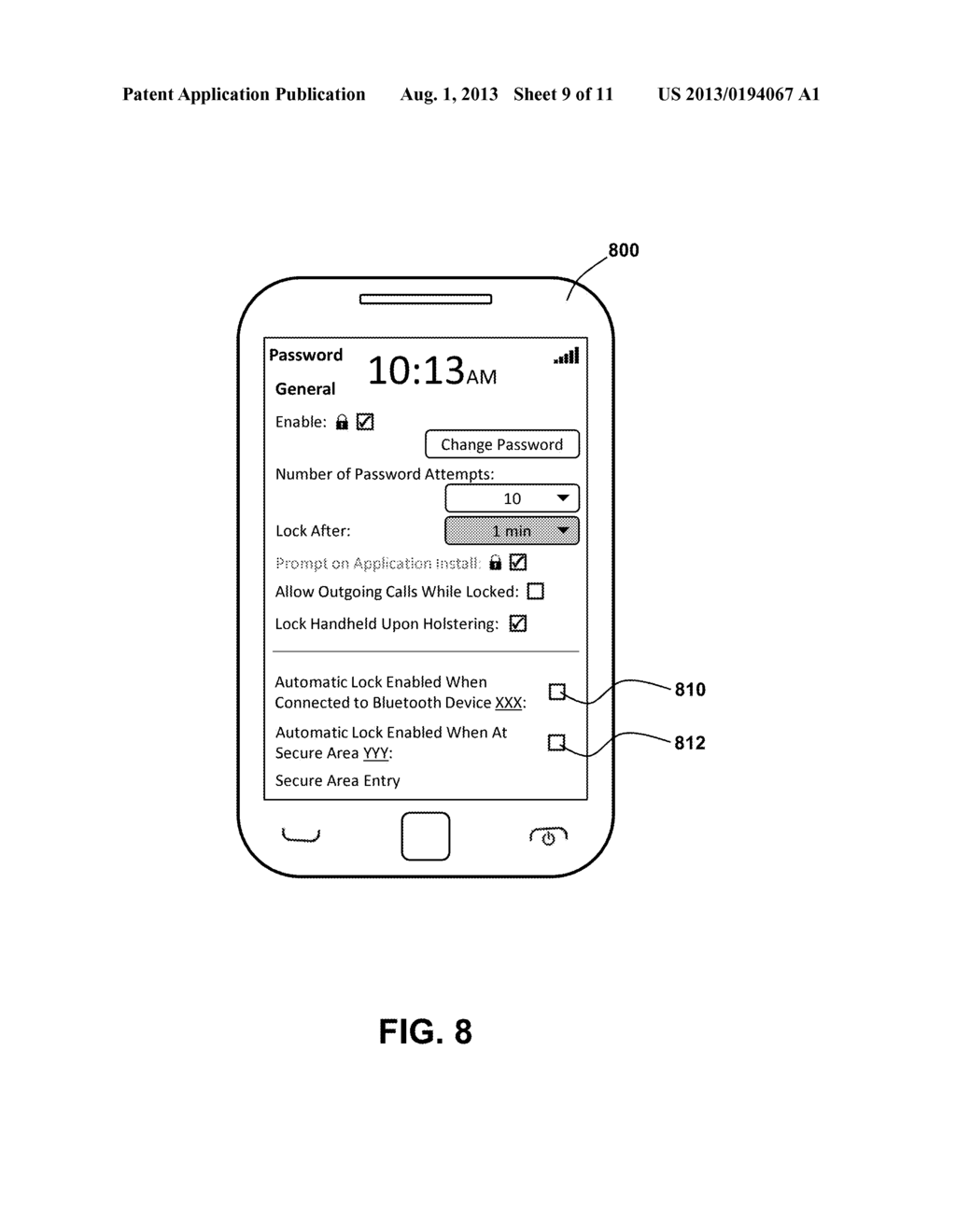 METHOD AND SYSTEM FOR LOCKING AN ELECTRONIC DEVICE - diagram, schematic, and image 10