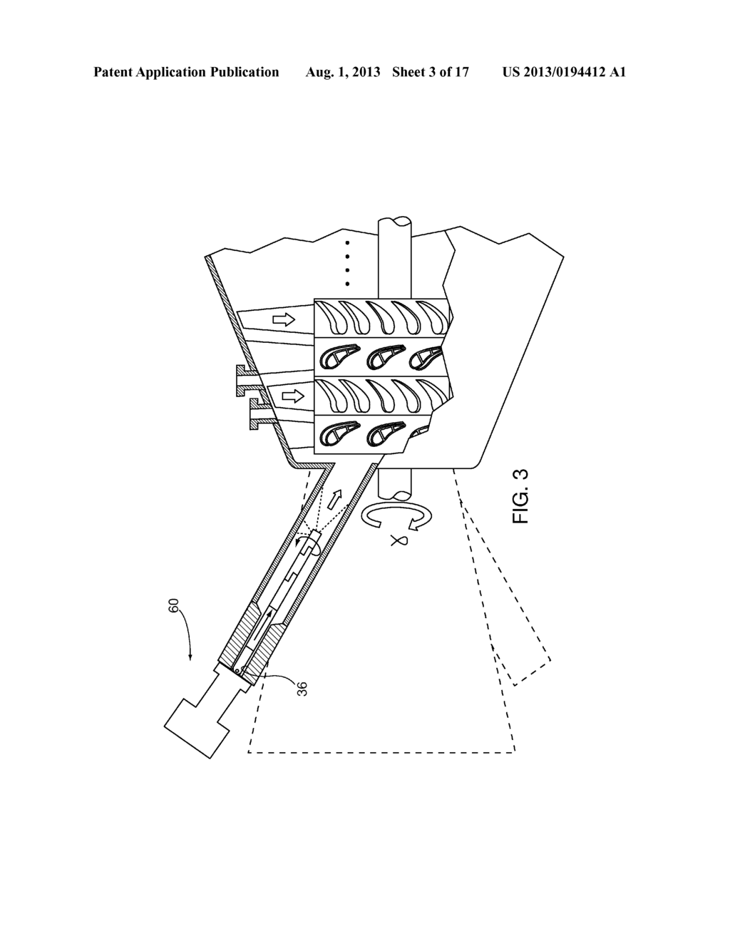 SYSTEM AND METHOD FOR AUTOMATED OPTICAL INSPECTION OF INDUSTRIAL GAS     TURBINES AND OTHER POWER GENERATION MACHINERY WITH ARTICULATED MULTI-AXIS     INSPECTION SCOPE - diagram, schematic, and image 04