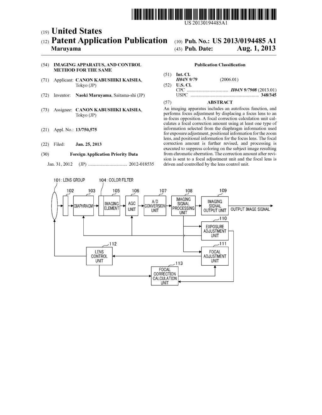 IMAGING APPARATUS, AND CONTROL METHOD FOR THE SAME - diagram, schematic, and image 01