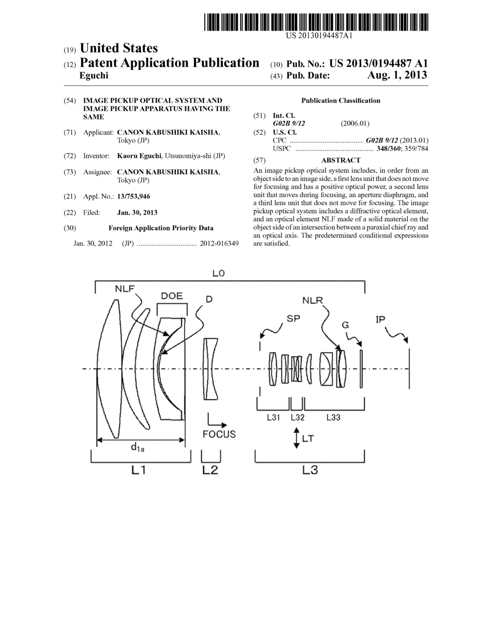 IMAGE PICKUP OPTICAL SYSTEM AND IMAGE PICKUP APPARATUS HAVING THE SAME - diagram, schematic, and image 01