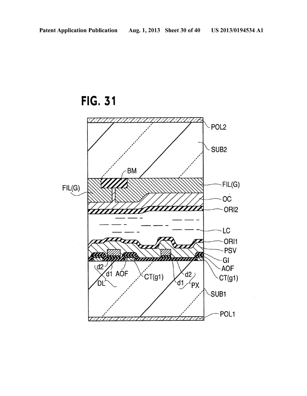 In-Plane Field Type Liquid Crystal Display Device Comprising Liquid     Crystal Molecules With More Than Two Kinds of Reorientation Directions - diagram, schematic, and image 31