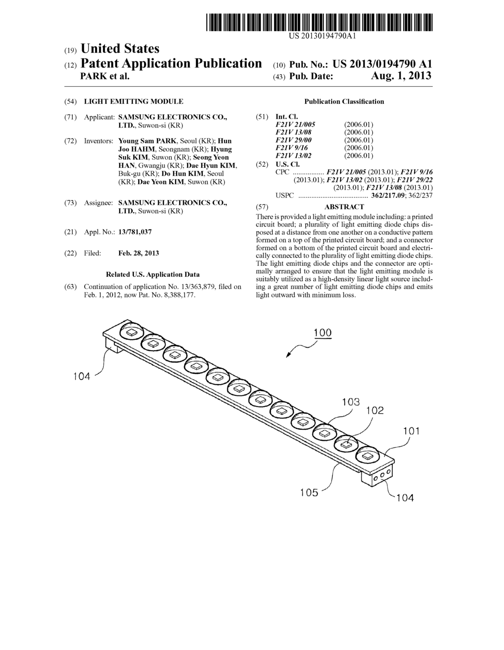 LIGHT EMITTING MODULE - diagram, schematic, and image 01