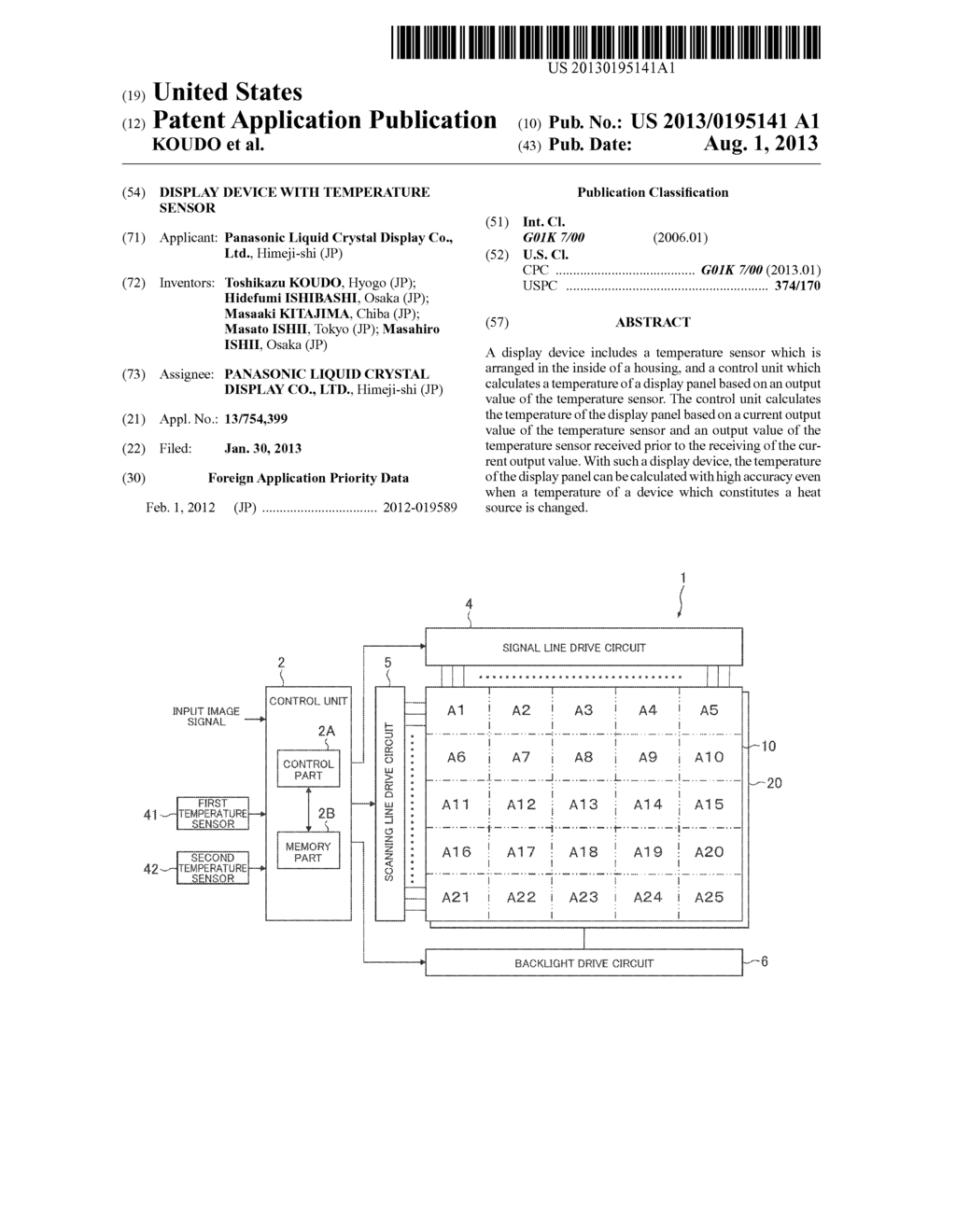 DISPLAY DEVICE WITH TEMPERATURE SENSOR - diagram, schematic, and image 01