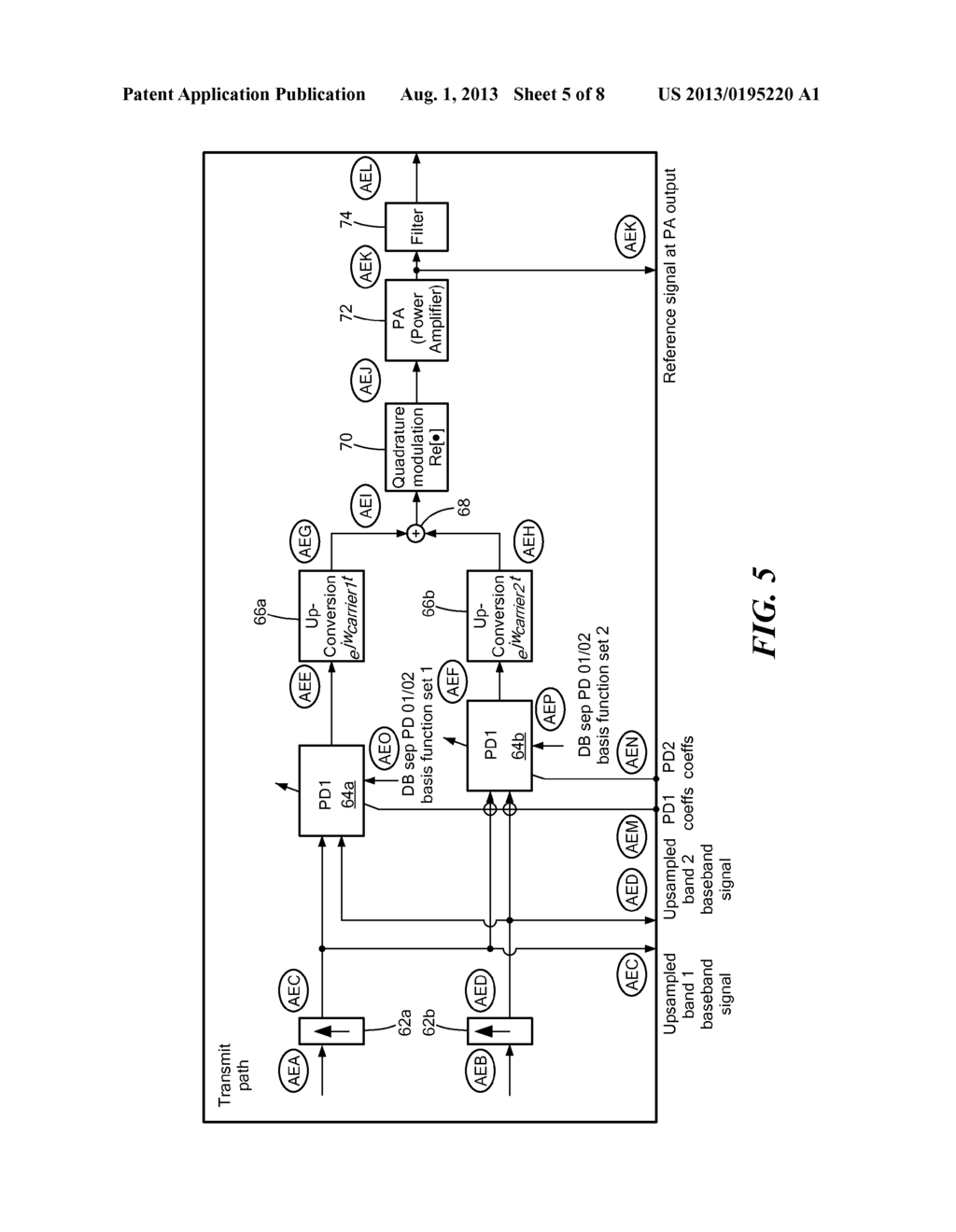 POWER AMPLIFIER DIGITAL PREDISTORTION SYSTEM FOR CONCURRENT DUAL BAND     INPUTS - diagram, schematic, and image 06