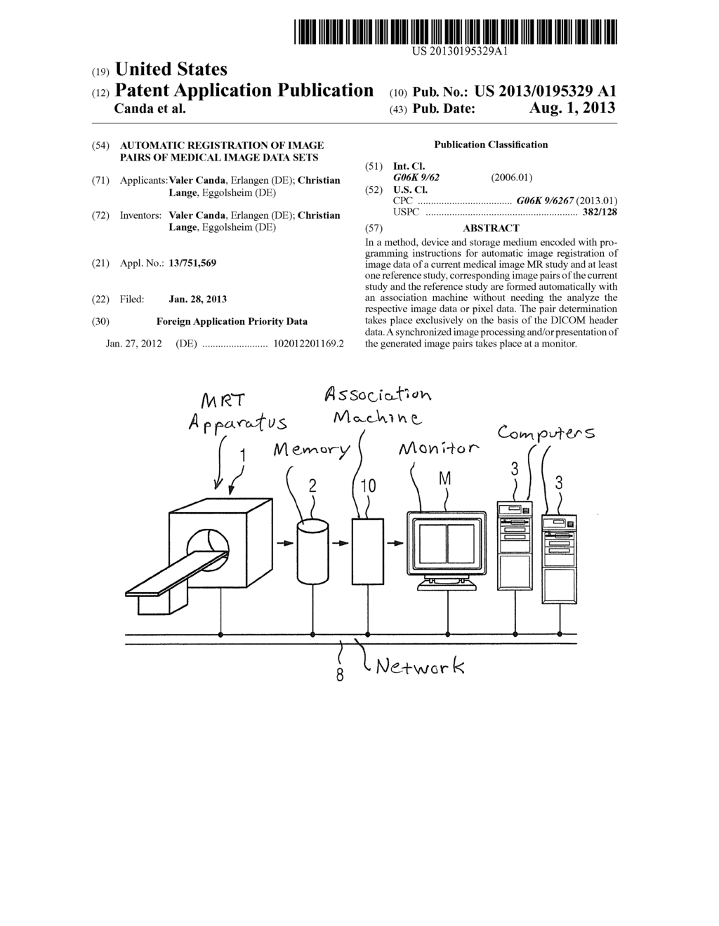 AUTOMATIC REGISTRATION OF IMAGE PAIRS OF MEDICAL IMAGE DATA SETS - diagram, schematic, and image 01