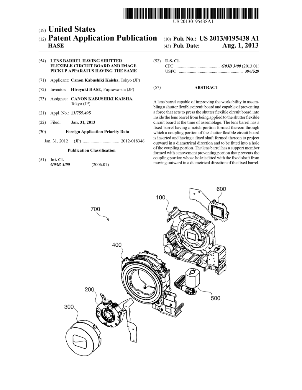 LENS BARREL HAVING SHUTTER FLEXIBLE CIRCUIT BOARD AND IMAGE PICKUP     APPARATUS HAVING THE SAME - diagram, schematic, and image 01