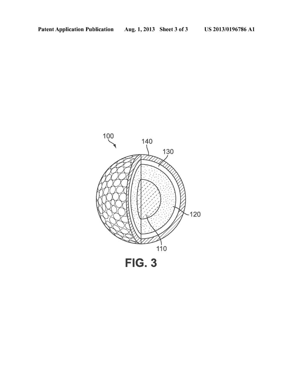 GOLF BALL WITH SPECIFIED RATIO OF BALL SPIN RATE TO LAUNCH ANGLE - diagram, schematic, and image 04