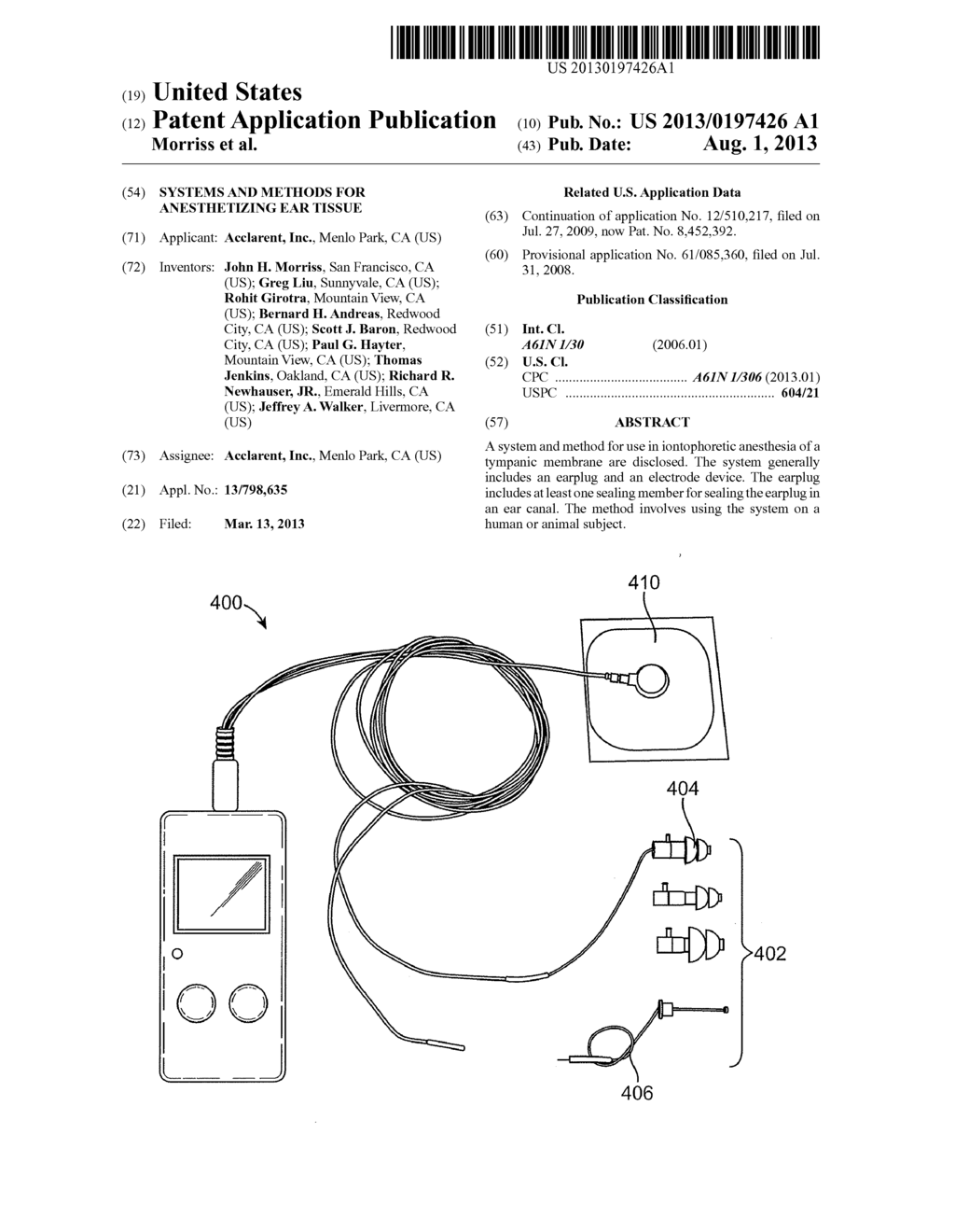 SYSTEMS AND METHODS FOR ANESTHETIZING EAR TISSUE - diagram, schematic, and image 01