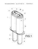 ADAPTER DEVICE FOR REDUCING OR ELIMINATING THE POTENTIAL BACTERIAL     CONTAMINATION IN A PROCESS OF EXTRACTION OR TRANSFER OF BLOOD COMPONENTS     FROM AT LEAST ONE CONTAINER diagram and image