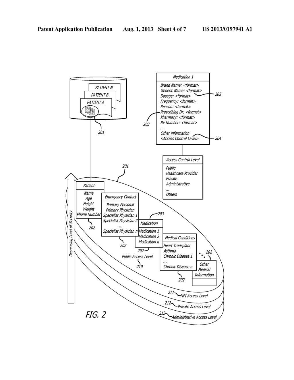 EMERGENCY RESPONSE HEALTH INFORMATION SYSTEM, ACCESS DEVICE, PATIENT TAG     AND METHOD FOR SECURE ACCESS OF HEALTH INFORMATION - diagram, schematic, and image 05