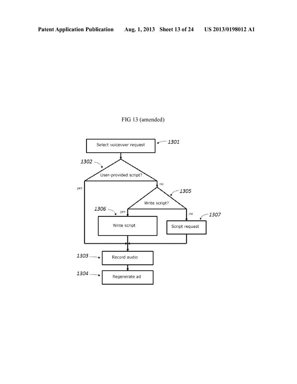 Process for creating, for use over the Internet or other public     communications network, an electronic sales advertisement with a     voiceover incorporating a choice of various styles and languages - diagram, schematic, and image 14