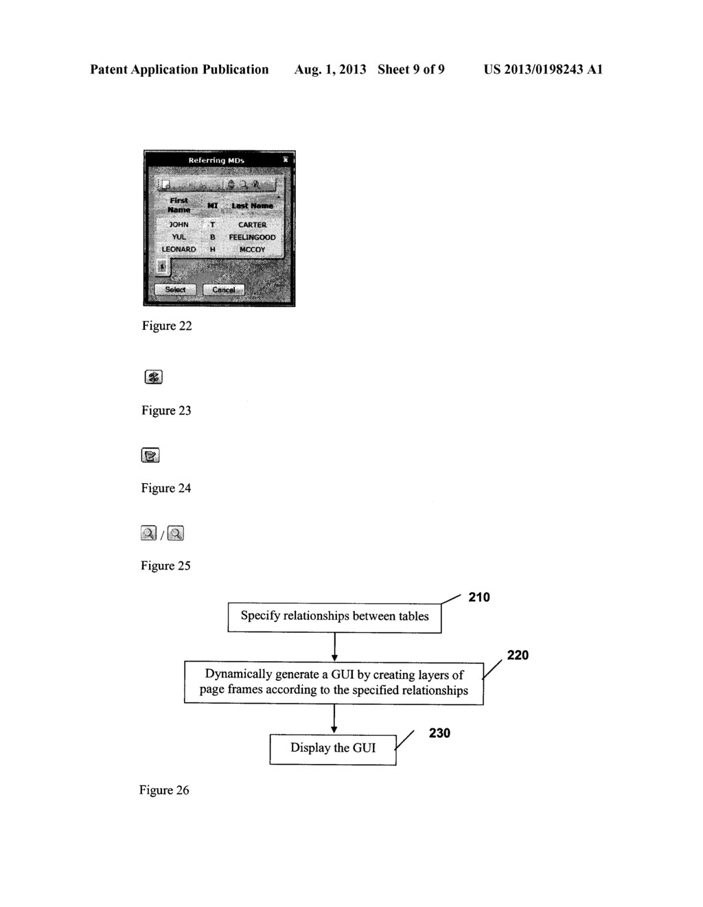 SYSTEM AND METHOD FOR DYNAMICALLY GENERATING A GUI ACCORDING TO TABLE     RELATIONSHIPS IN A DATABASE - diagram, schematic, and image 10