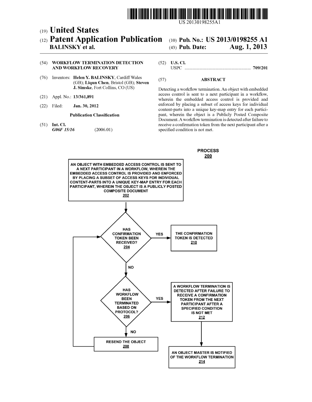 WORKFLOW TERMINATION DETECTION AND WORKFLOW RECOVERY - diagram, schematic, and image 01