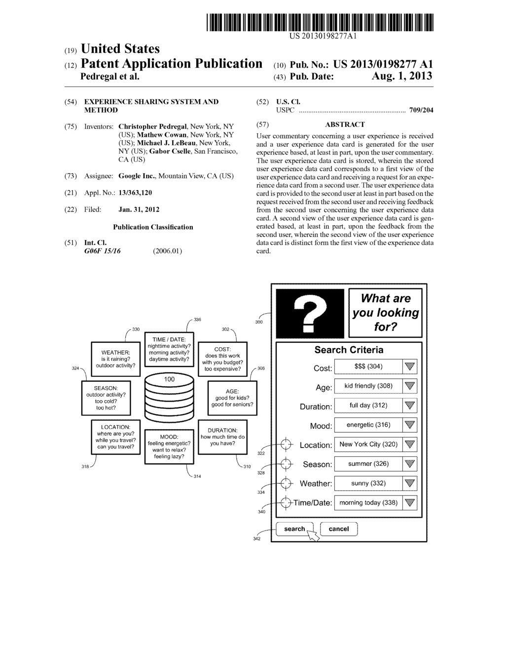 EXPERIENCE SHARING SYSTEM AND METHOD - diagram, schematic, and image 01