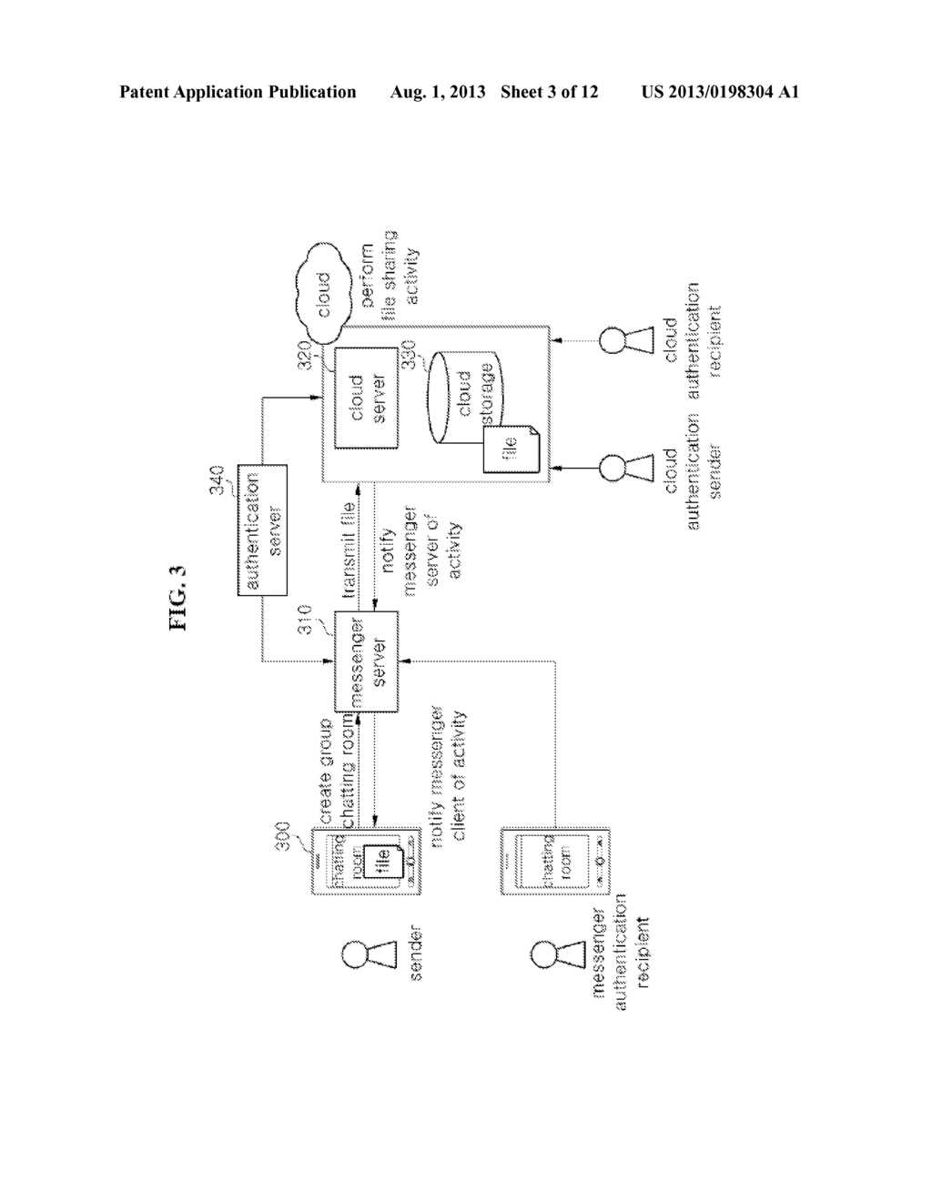 GROUP MESSAGING SYSTEM AND METHOD FOR PROVIDING FILE SHARING THROUGH     BIDIRECTIONAL INTERLOCK WITH A CLOUD SERVER - diagram, schematic, and image 04