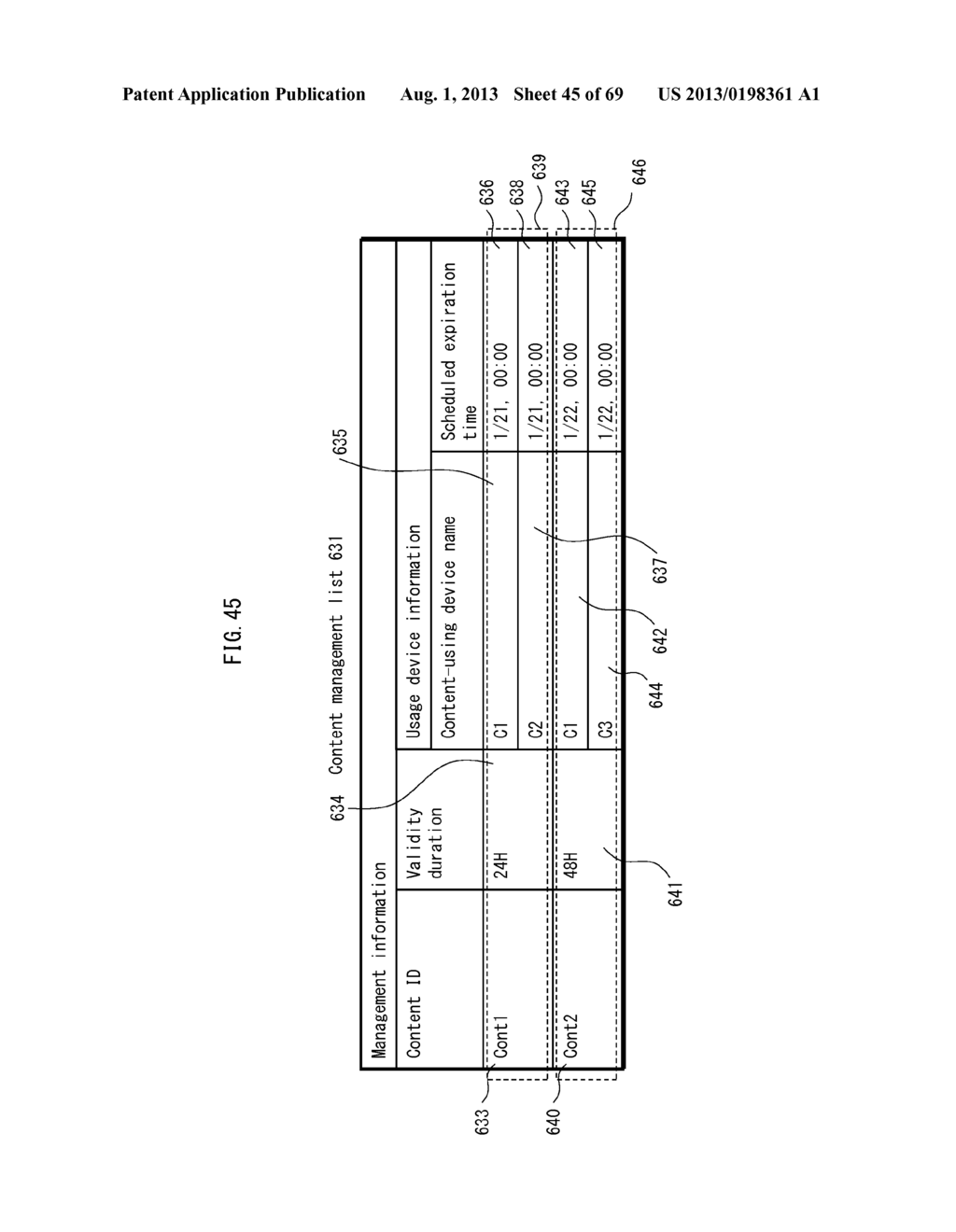 CONTENT DISTRIBUTION SYSTEM, CONTENT MANAGEMENT SERVER, CONTENT-USING     DEVICE, AND CONTROL METHOD - diagram, schematic, and image 46