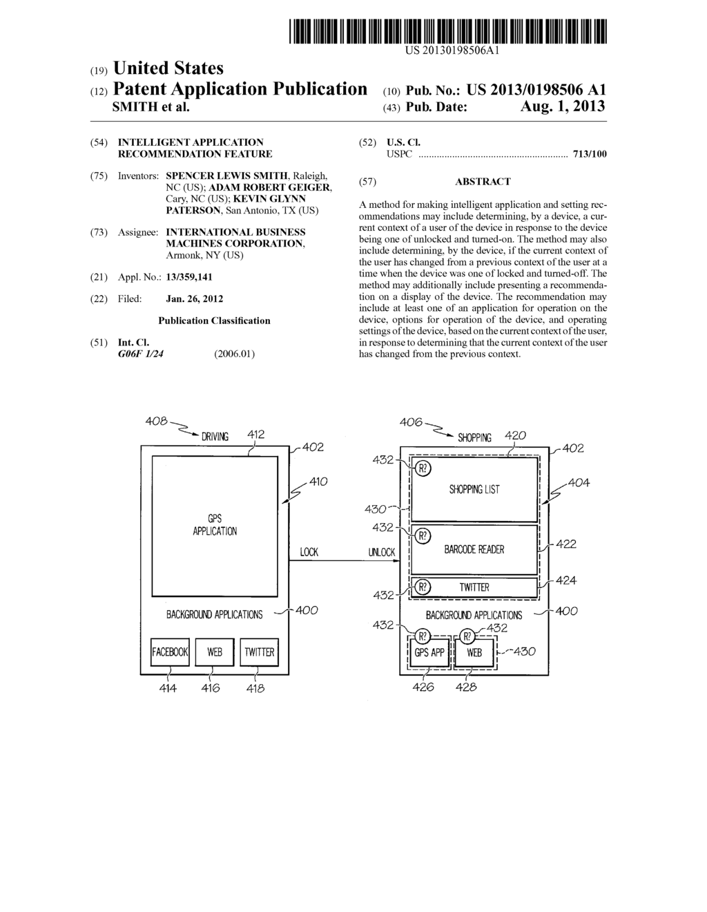 INTELLIGENT APPLICATION RECOMMENDATION FEATURE - diagram, schematic, and image 01