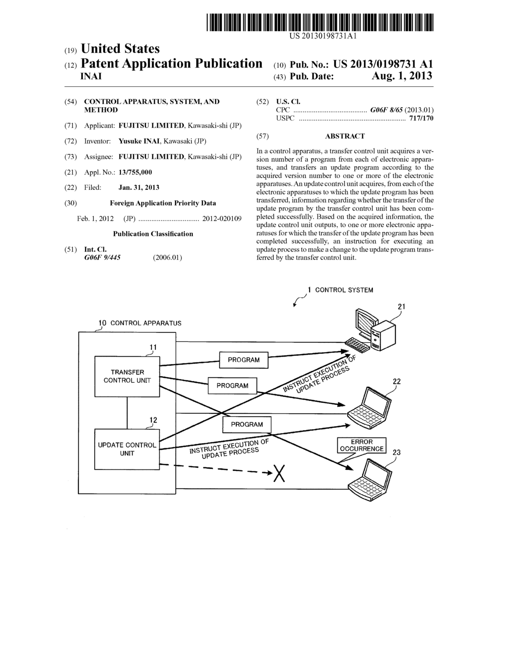 CONTROL APPARATUS, SYSTEM, AND METHOD - diagram, schematic, and image 01