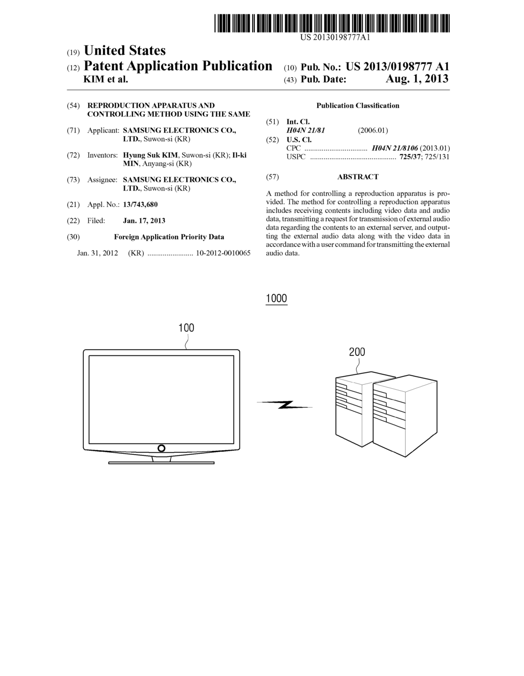 REPRODUCTION APPARATUS AND CONTROLLING METHOD USING THE SAME - diagram, schematic, and image 01