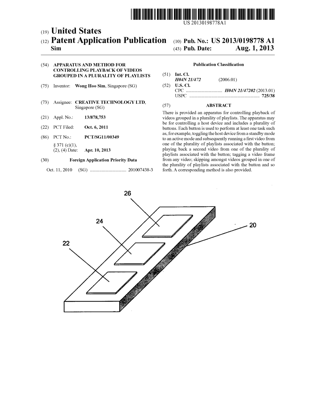 APPARATUS AND METHOD FOR CONTROLLING PLAYBACK OF VIDEOS GROUPED IN A     PLURALITY OF PLAYLISTS - diagram, schematic, and image 01