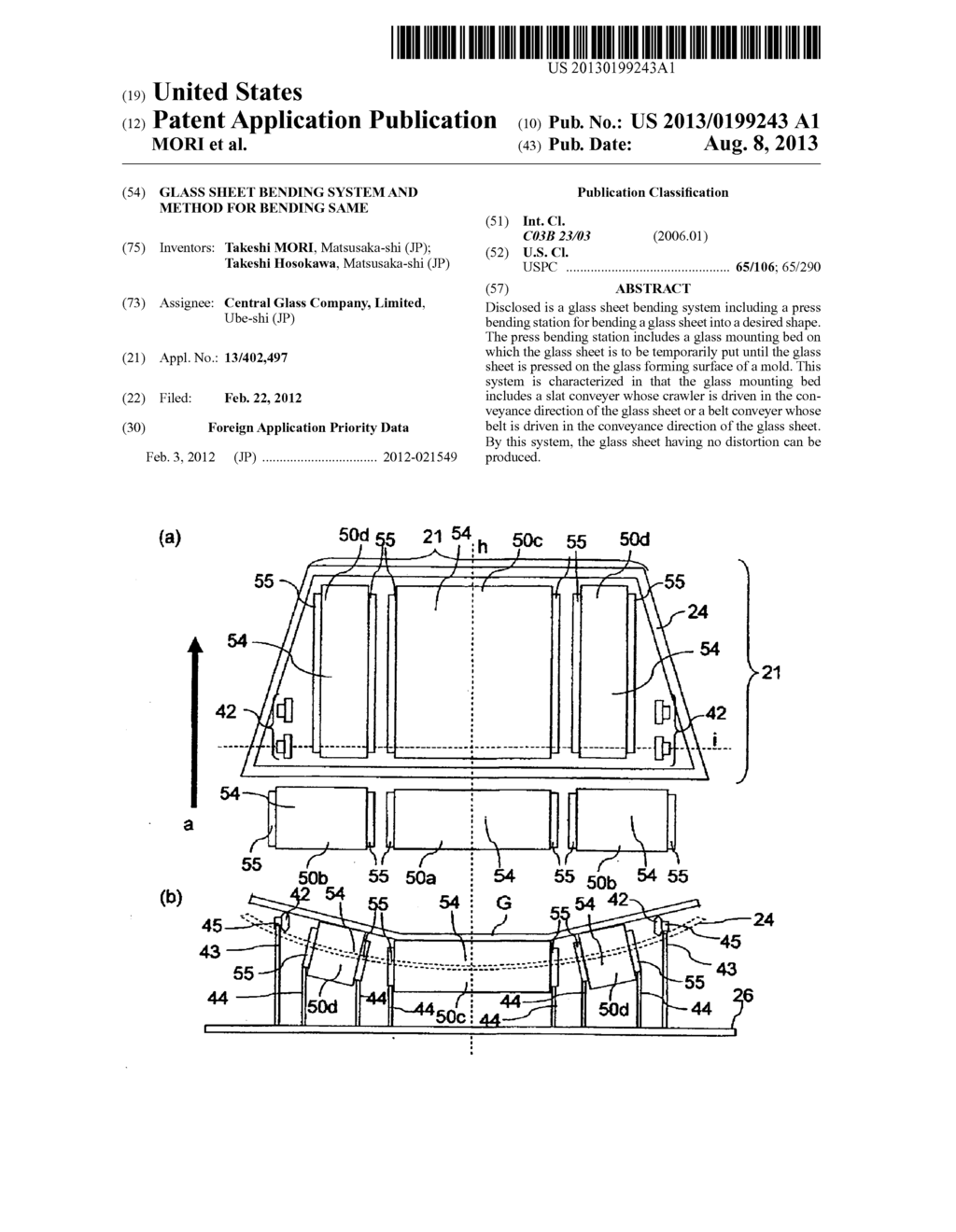 Glass Sheet Bending System and Method for Bending Same - diagram, schematic, and image 01