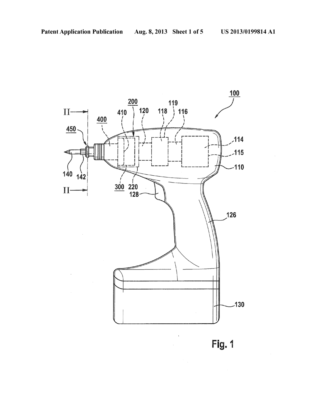 handheld machine tool having a mechanical striking mechanism - diagram, schematic, and image 02