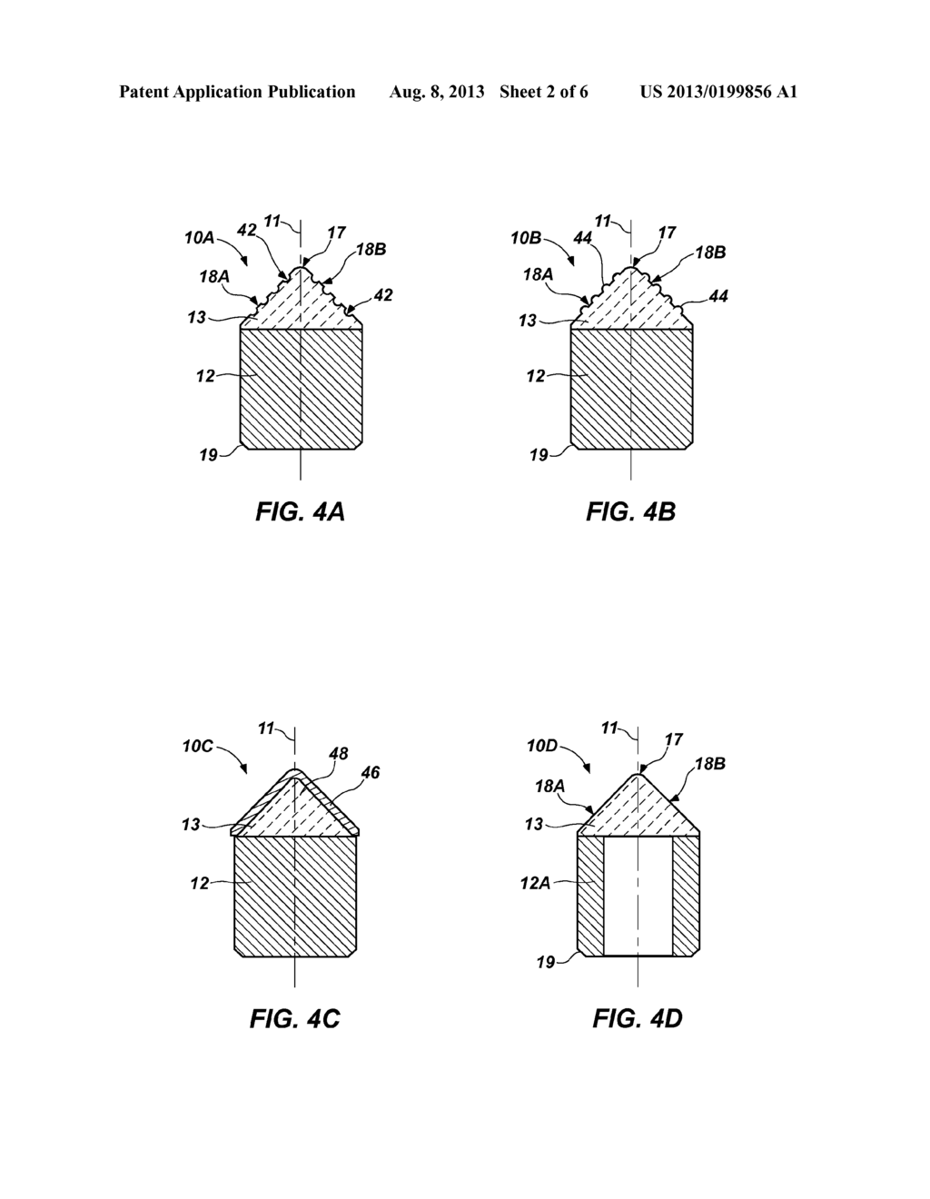 SHAPED CUTTING ELEMENTS FOR EARTH-BORING TOOLS AND EARTH-BORING TOOLS     INCLUDING SUCH CUTTING ELEMENTS - diagram, schematic, and image 03