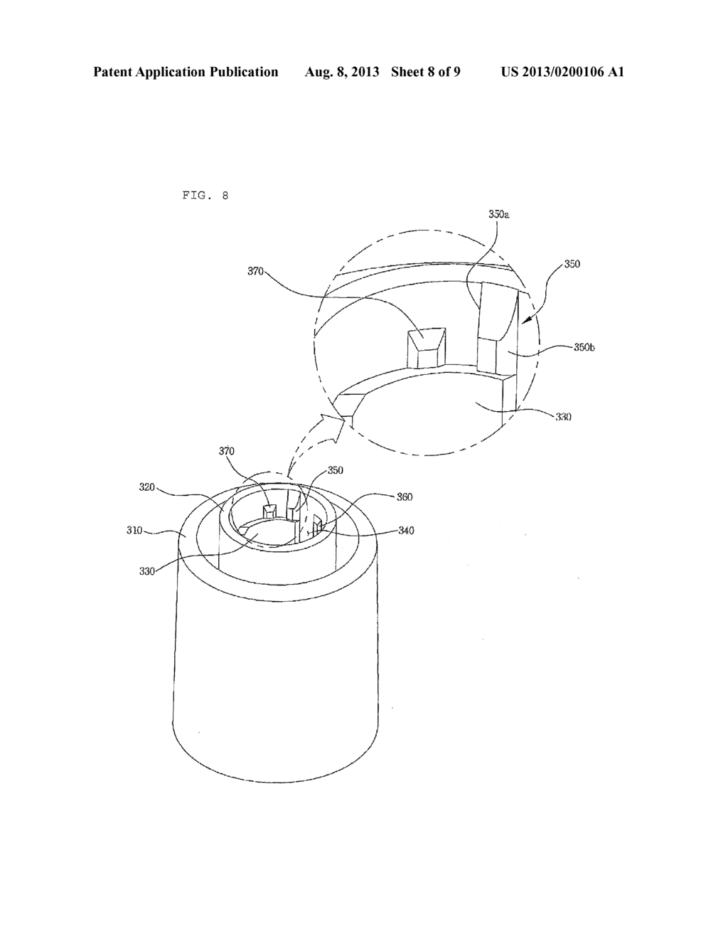 COSMETIC CONTAINER HAVING RELEASE PREVENTION DEVICE - diagram, schematic, and image 09