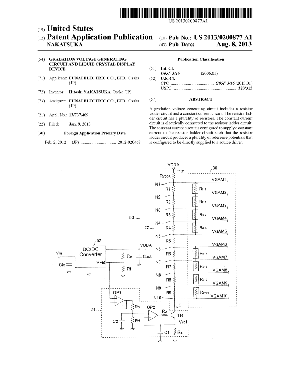 GRADATION VOLTAGE GENERATING CIRCUIT AND LIQUID CRYSTAL DISPLAY DEVICE - diagram, schematic, and image 01