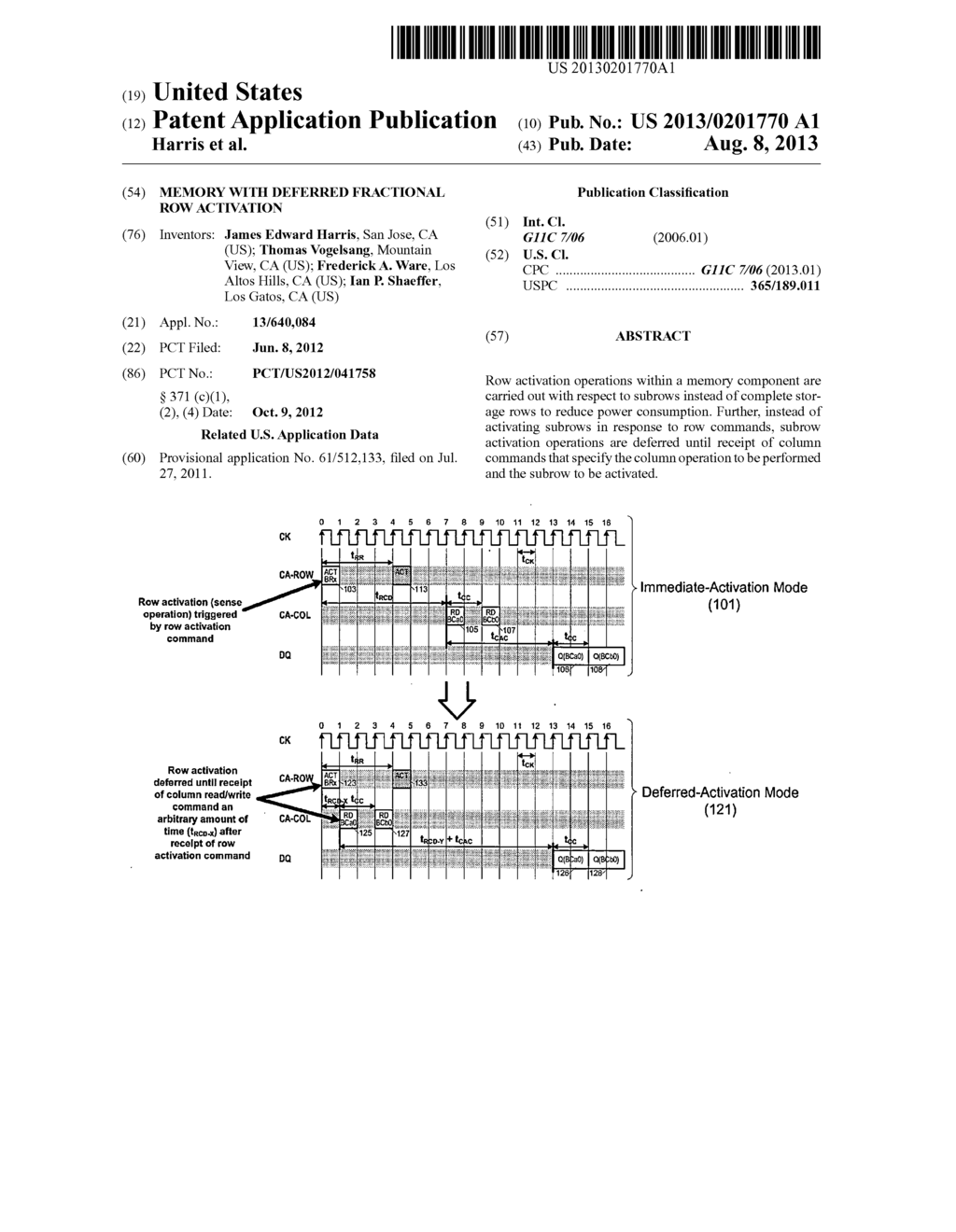 MEMORY WITH DEFERRED FRACTIONAL ROW ACTIVATION - diagram, schematic, and image 01