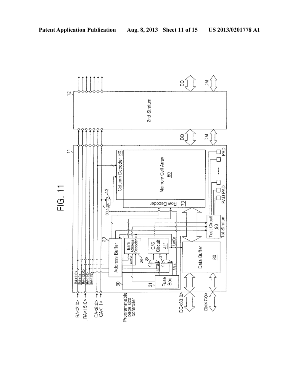 SEMICONDUCTOR DEVICE CAPABLE OF ADJUSTING MEMORY PAGE SIZE BASED ON A ROW     ADDRESS AND A BANK ADDRESS - diagram, schematic, and image 12