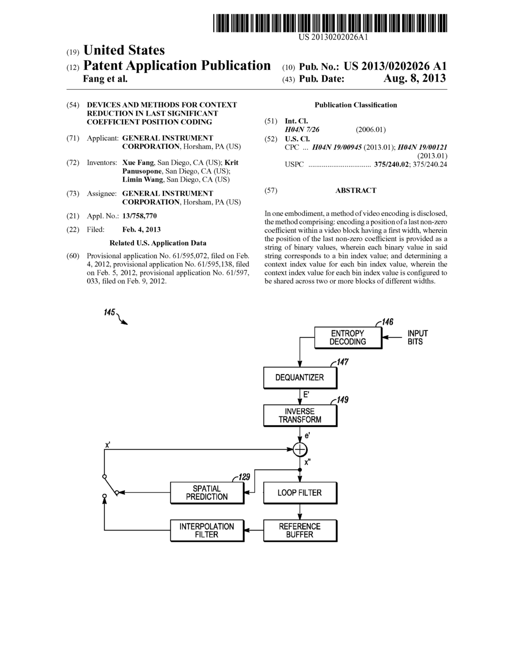 DEVICES AND METHODS FOR CONTEXT REDUCTION IN LAST SIGNIFICANT COEFFICIENT     POSITION CODING - diagram, schematic, and image 01