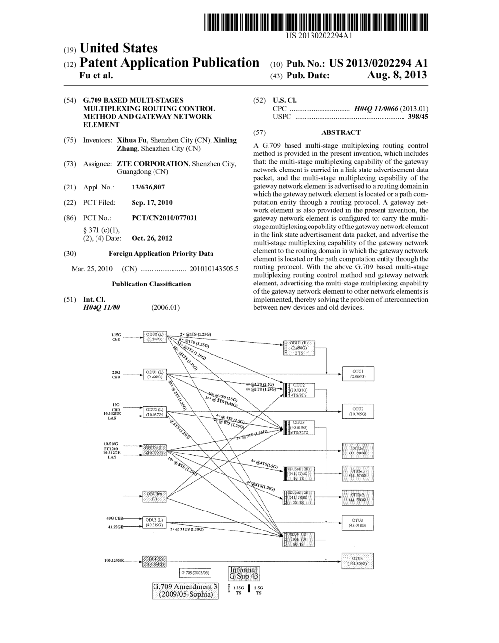 G.709 BASED MULTI-STAGES MULTIPLEXING ROUTING CONTROL METHOD AND GATEWAY     NETWORK ELEMENT - diagram, schematic, and image 01