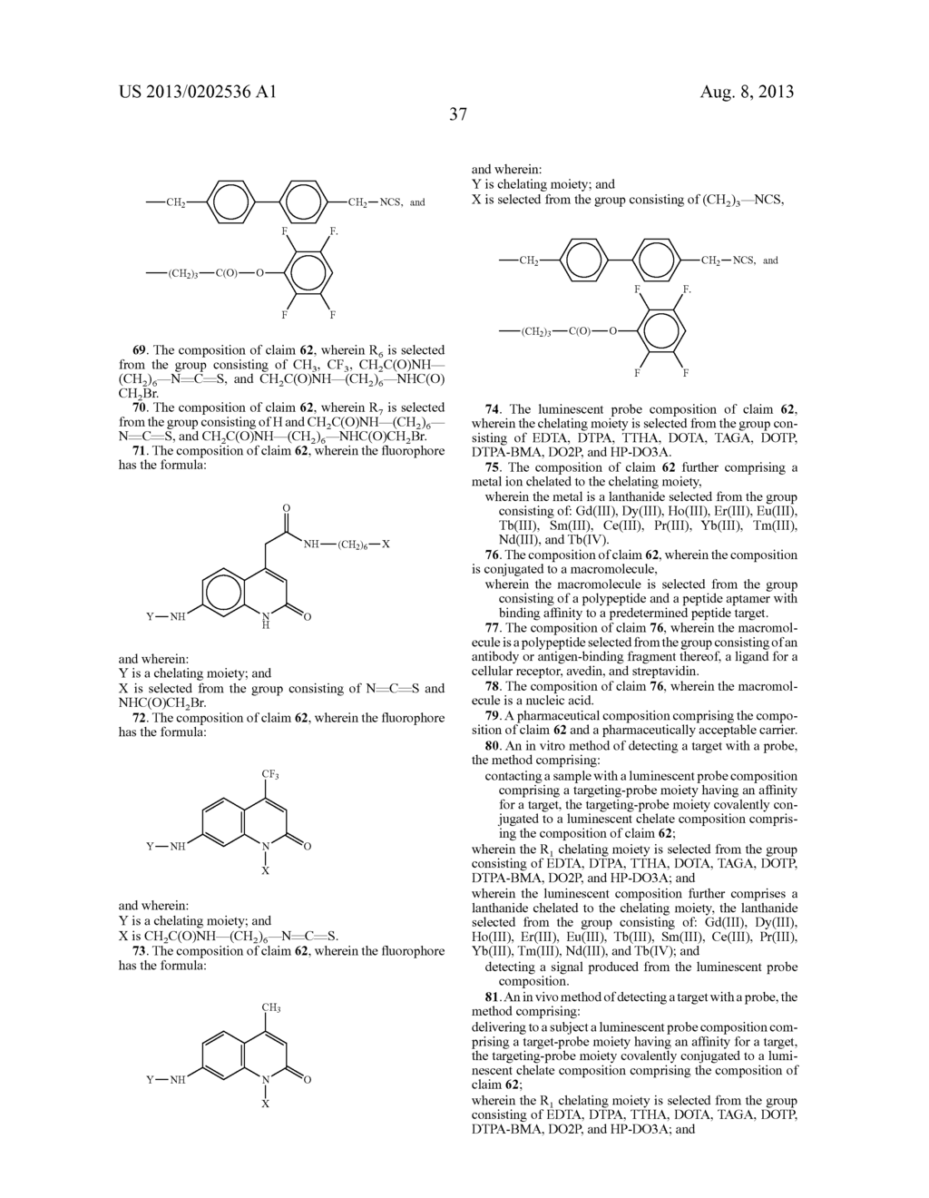 FLUOROPHORE CHELATED LANTHANIDE LUMINESCENT PROBES WITH IMPROVED QUANTUM     EFFICIENCY - diagram, schematic, and image 50