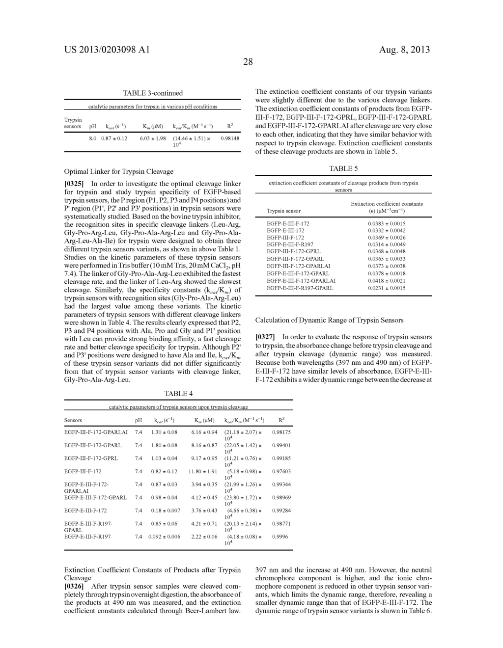 Enzyme Sensors, Methods for Preparing and Using Such Sensors, and Methods     of Detecting Protease Activity - diagram, schematic, and image 52