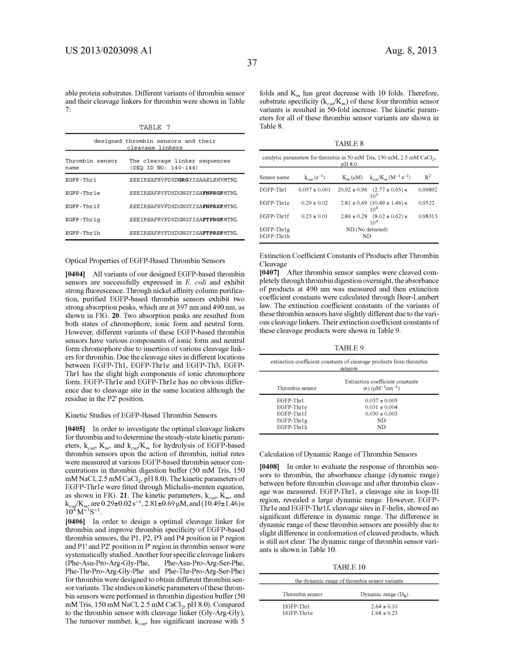 Enzyme Sensors, Methods for Preparing and Using Such Sensors, and Methods     of Detecting Protease Activity - diagram, schematic, and image 61