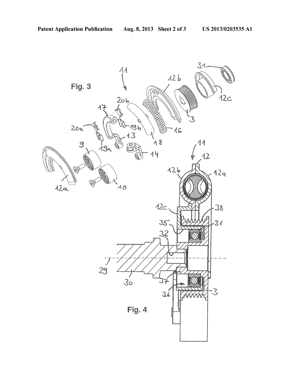 TENSIONING DEVICE FOR A TRACTION MECHANISM DRIVE OF AN INTERNAL COMBUSTION     ENGINE - diagram, schematic, and image 03