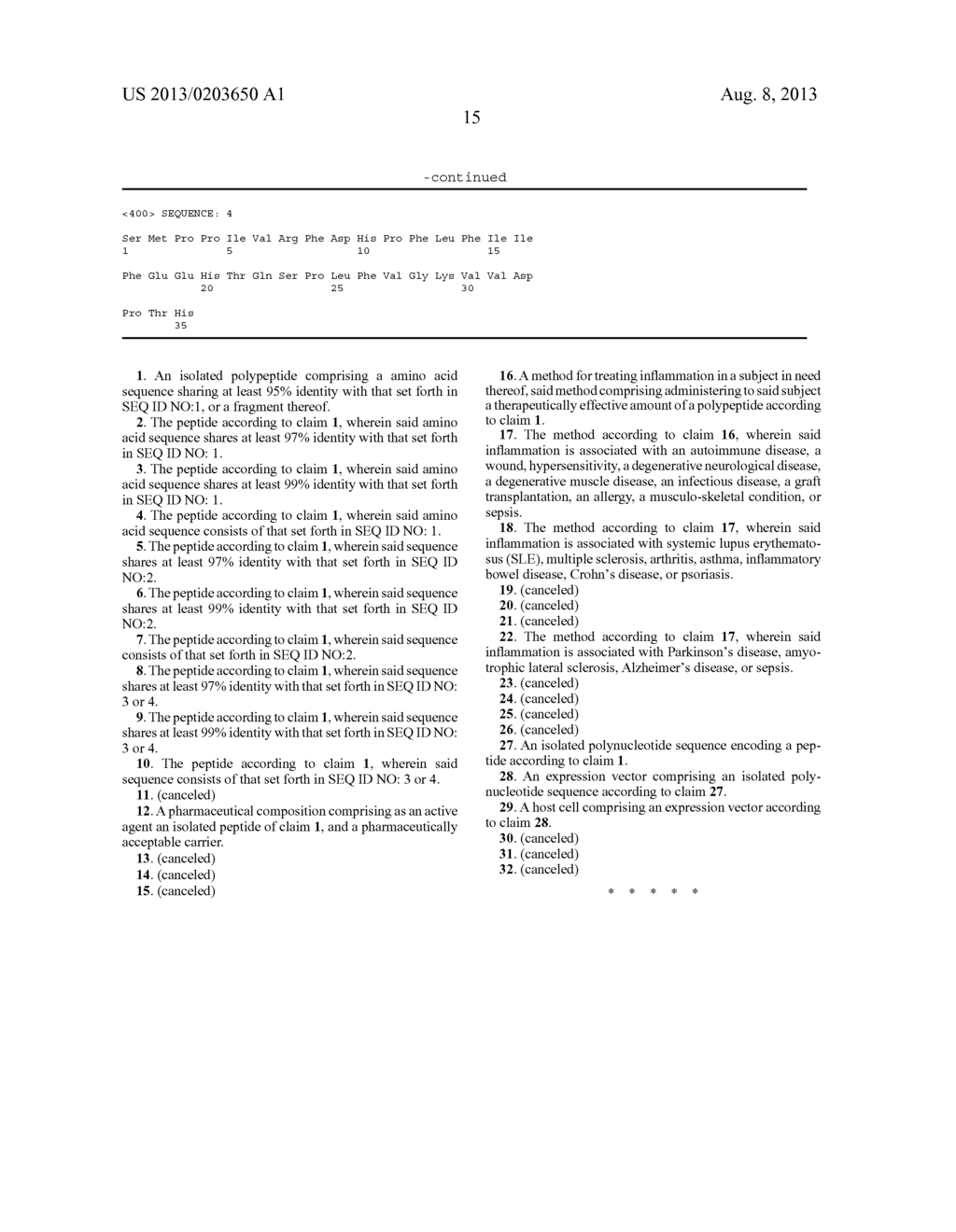 POLYPEPTIDES DERIVED FROM ALPHA-1 ANTITRYPSIN AND METHODS OF USE THEREOF - diagram, schematic, and image 30