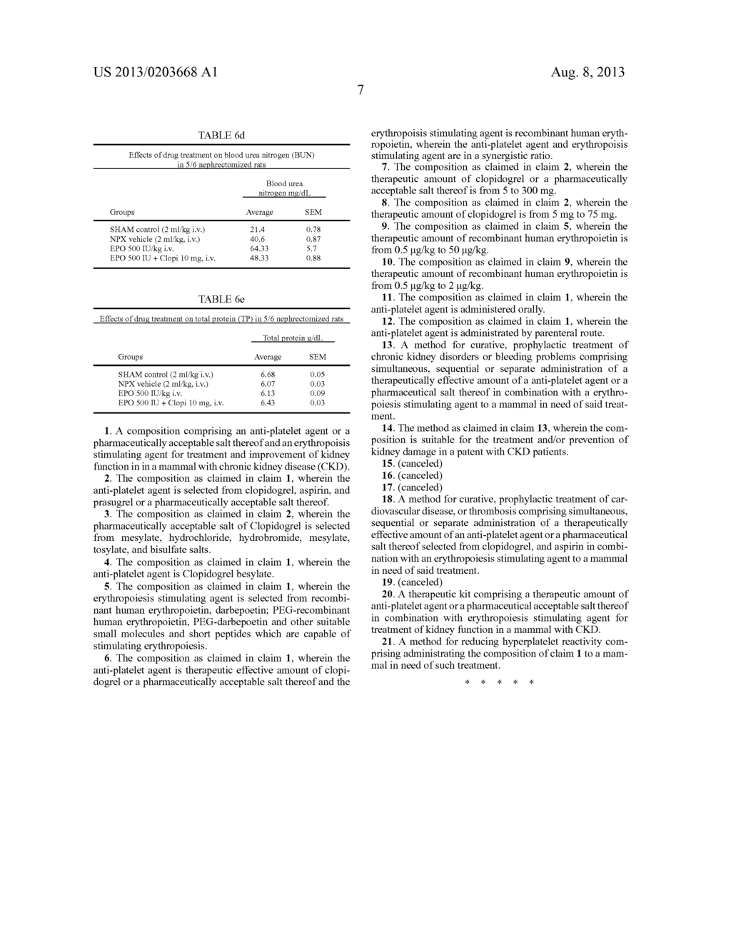 PHARMACEUTICAL COMPOSITION COMPRISING ANTIPLATELET AGENTS AND AN     ERYTHROPOIESIS STIMULATING AGENT - diagram, schematic, and image 17