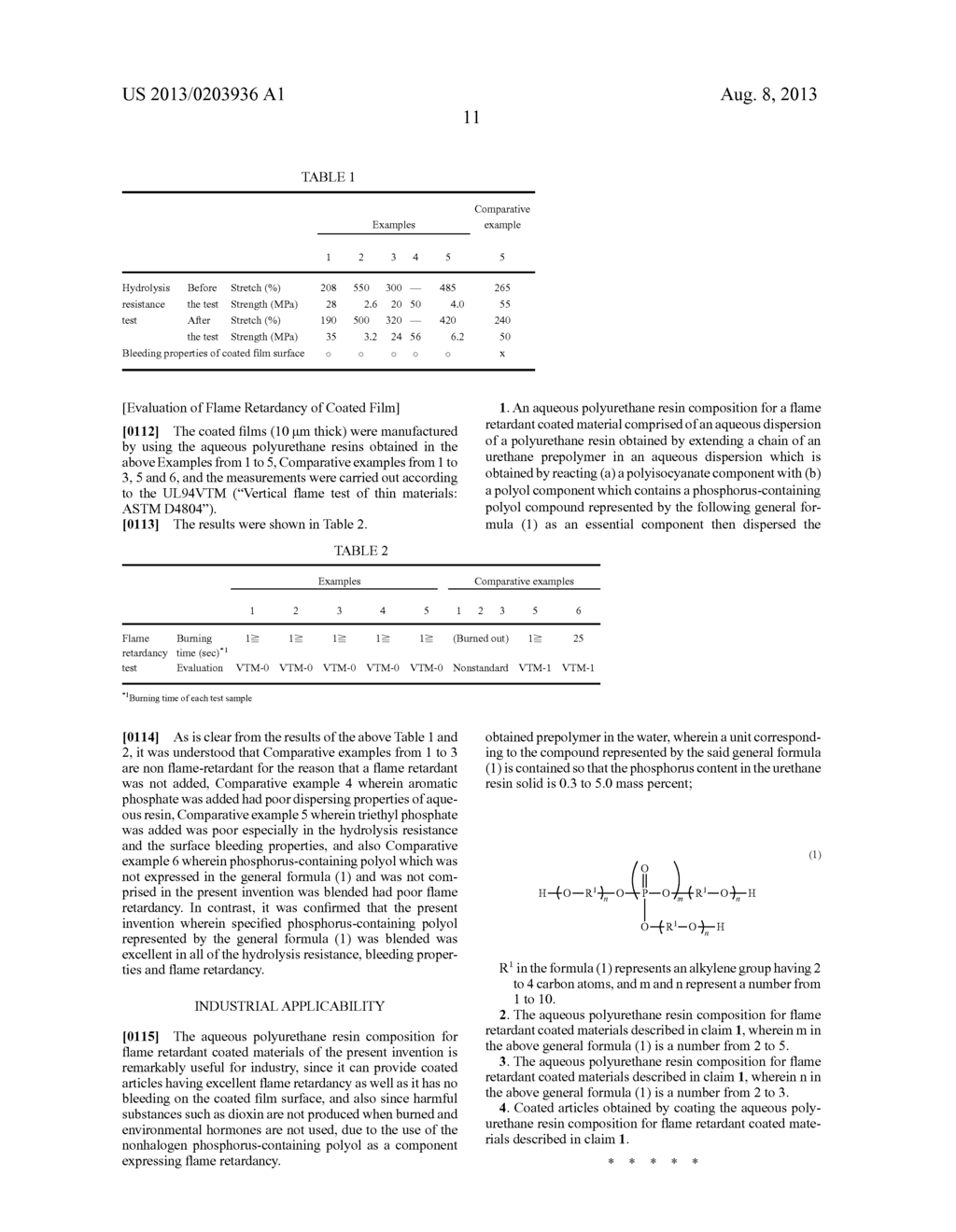 Aqueous polyurethane resin composition for flame retardant coated     materials and coated products obtained by applying said composition - diagram, schematic, and image 12