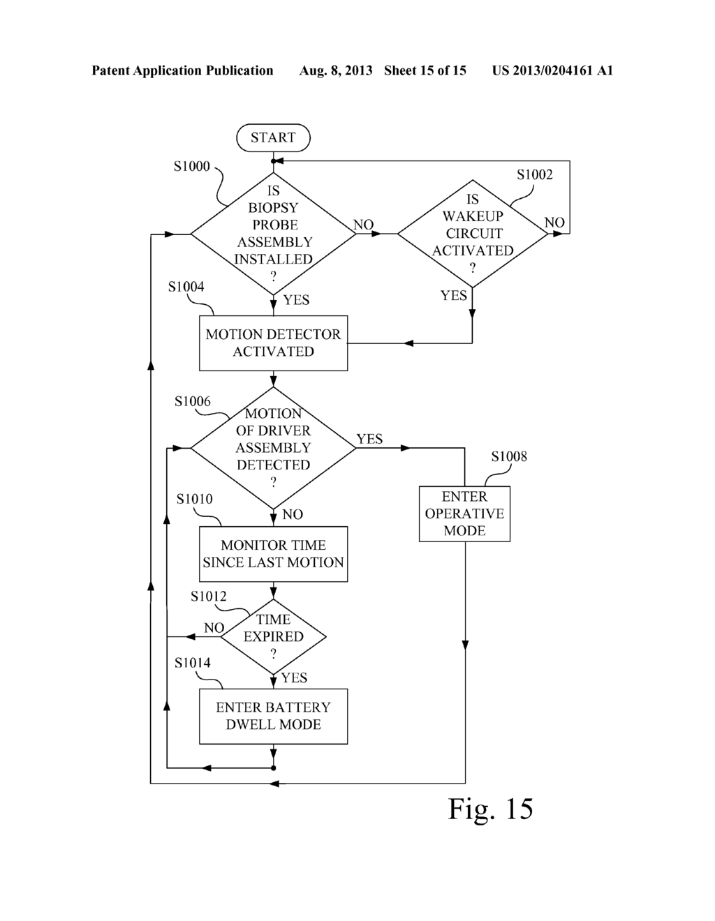 BIOPSY DRIVER ASSEMBLY HAVING A CONTROL CIRCUIT FOR CONSERVING BATTERY     POWER - diagram, schematic, and image 16