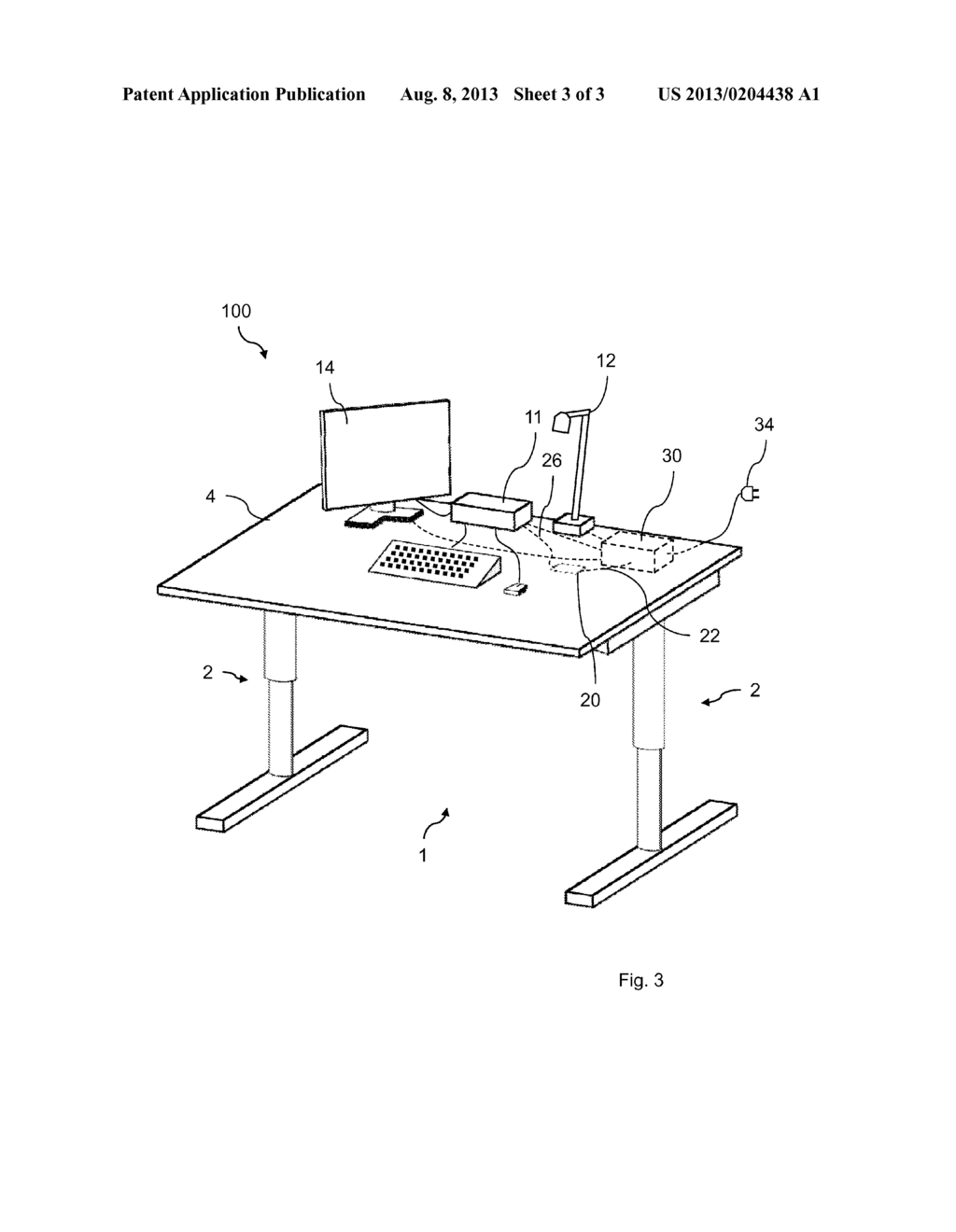 CONTROL OF A HEIGHT ADJUSTABLE PIECE OF FURNITURE - diagram, schematic, and image 04