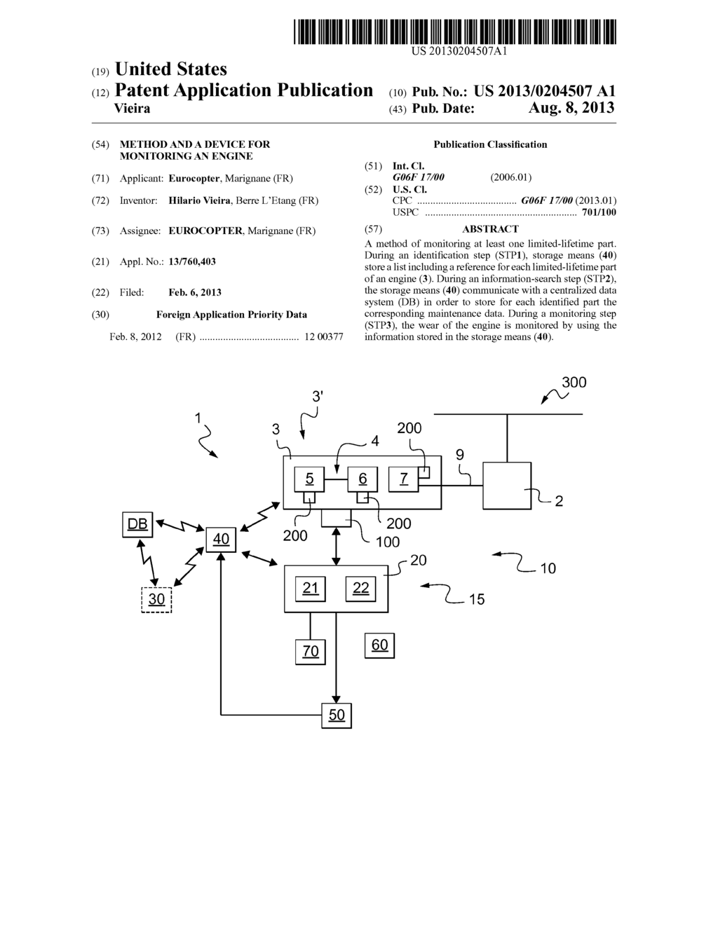 METHOD AND A DEVICE FOR MONITORING AN ENGINE - diagram, schematic, and image 01