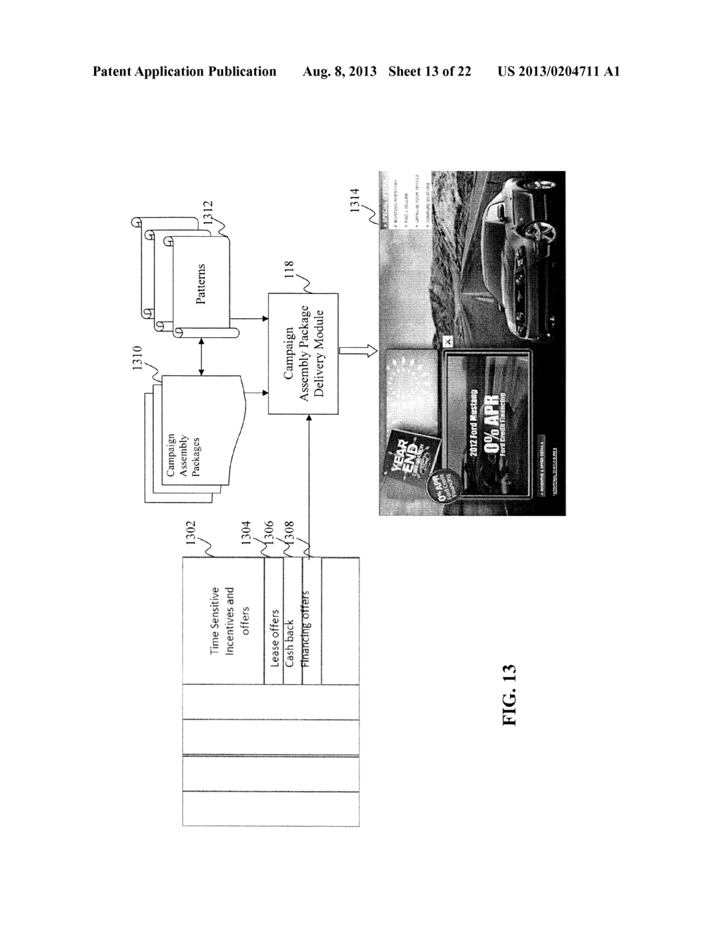 METHOD AND SYSTEM FOR CREATING DATA-DRIVEN MULTIMEDIA ADVERTISEMENTS FOR     DYNAMICALLY TARGETED AUDIENCE - diagram, schematic, and image 14