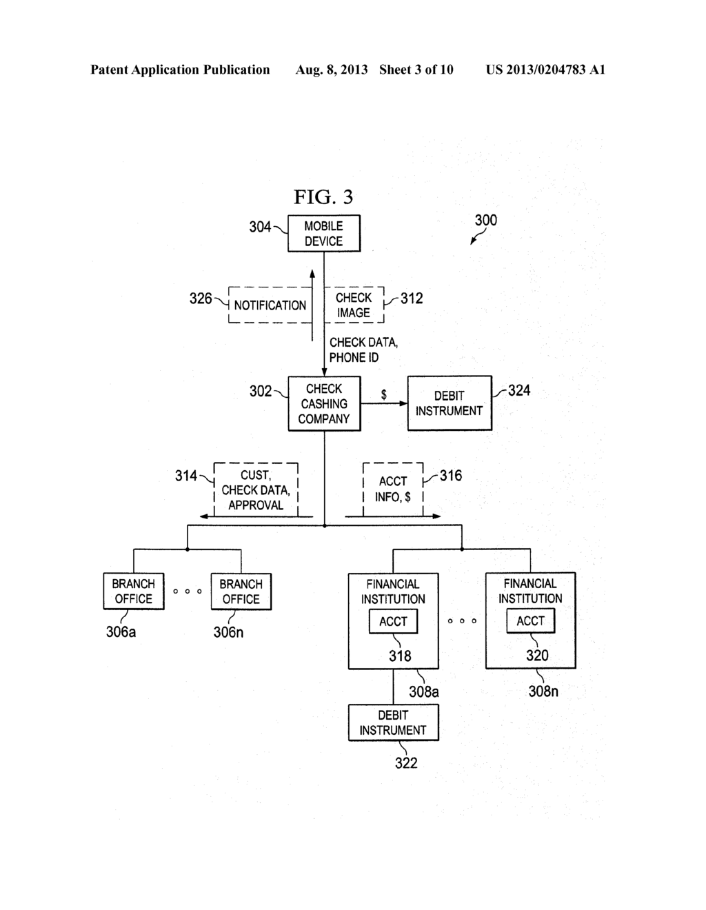 SYSTEM AND METHOD FOR PERFORMING REMOTE CHECK PRESENTMENT (RCP)     TRANSACTIONS BY A CHECK CASHING COMPANY - diagram, schematic, and image 04