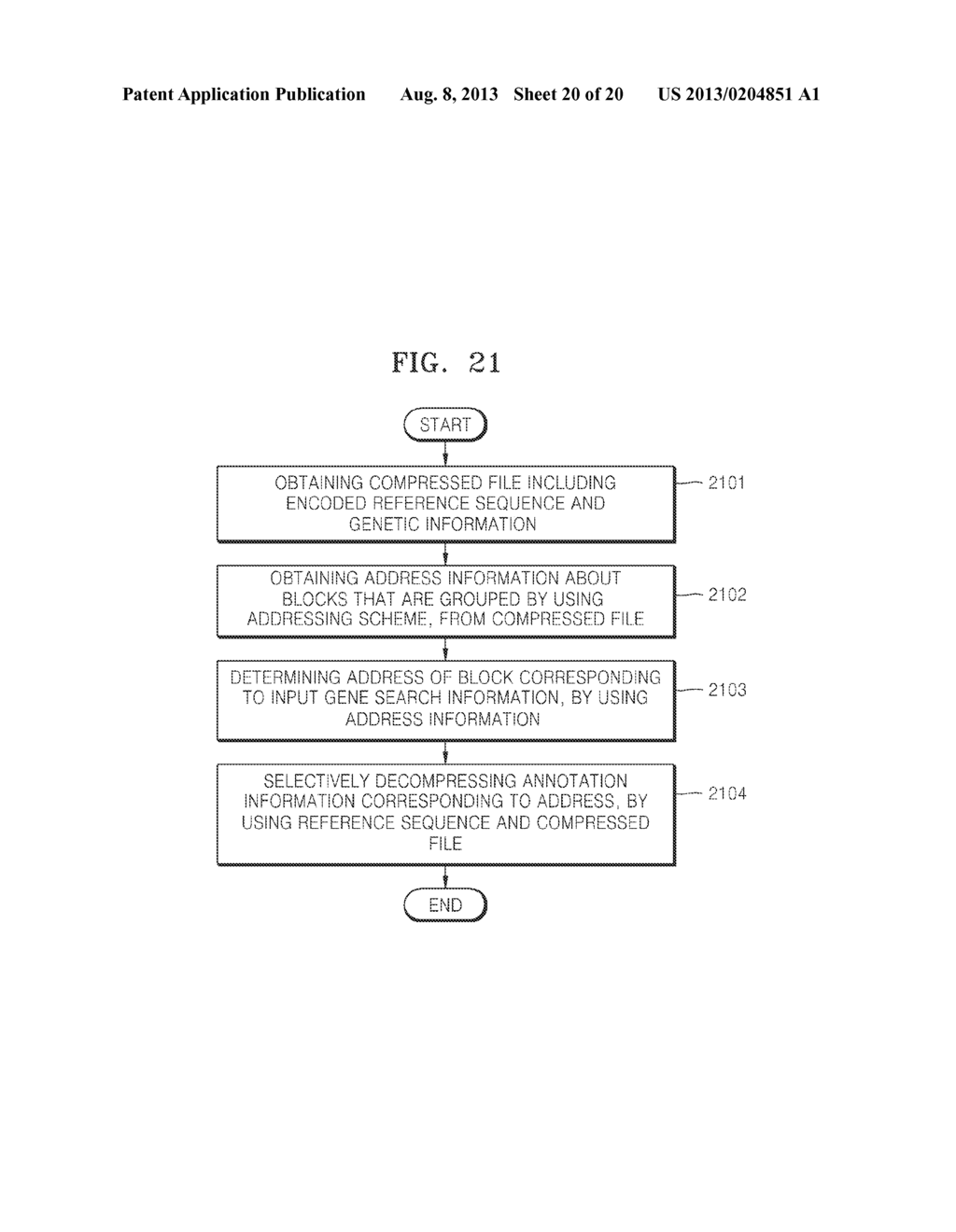 METHOD AND APPARATUS FOR COMPRESSING AND DECOMPRESSING GENETIC INFORMATION     OBTAINED BY USING NEXT GENERATION SEQUENCING (NGS) - diagram, schematic, and image 21